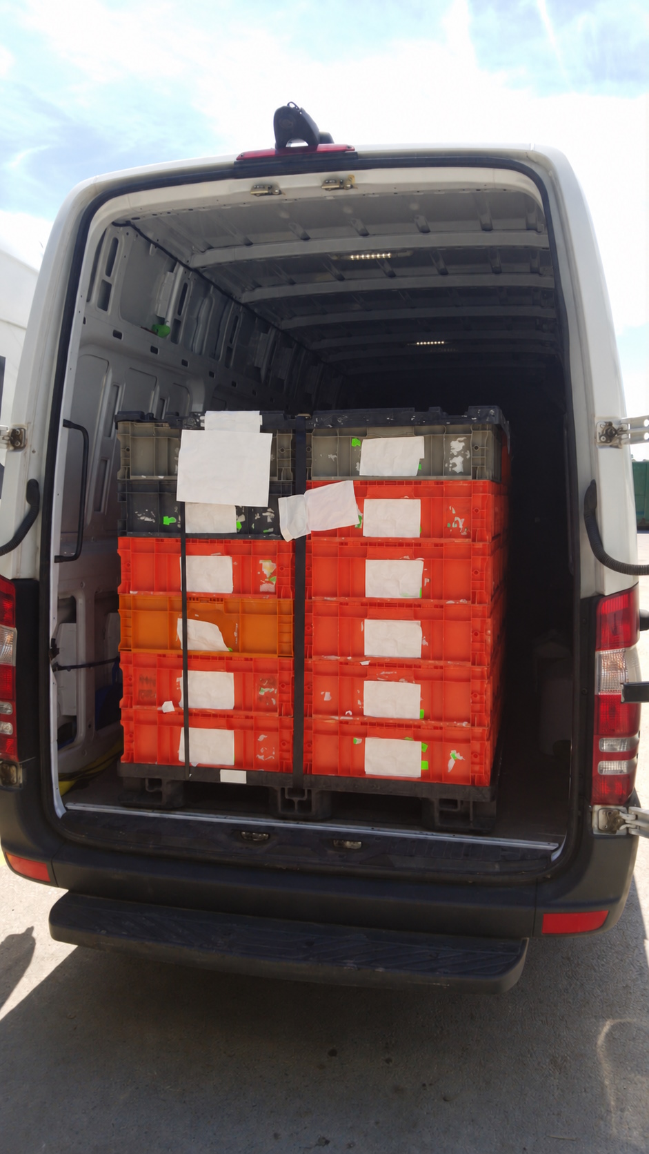 UTS cargo van loaded with industrial freight