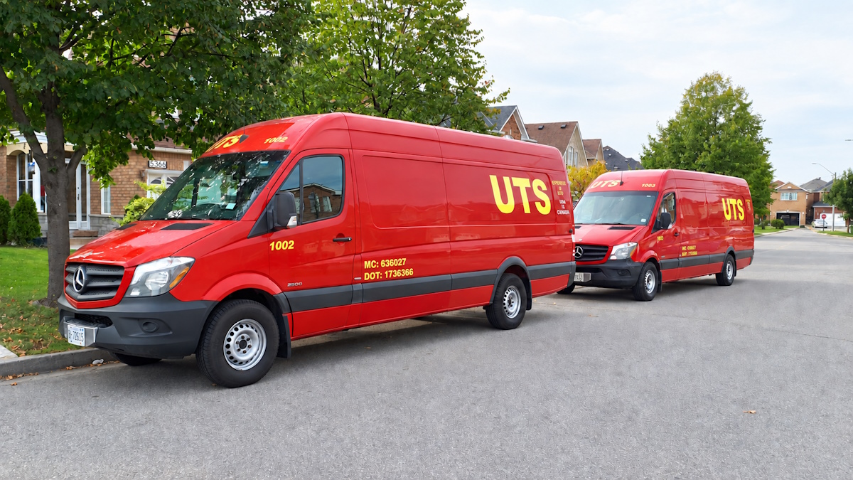 Red UTS transportation vehicles