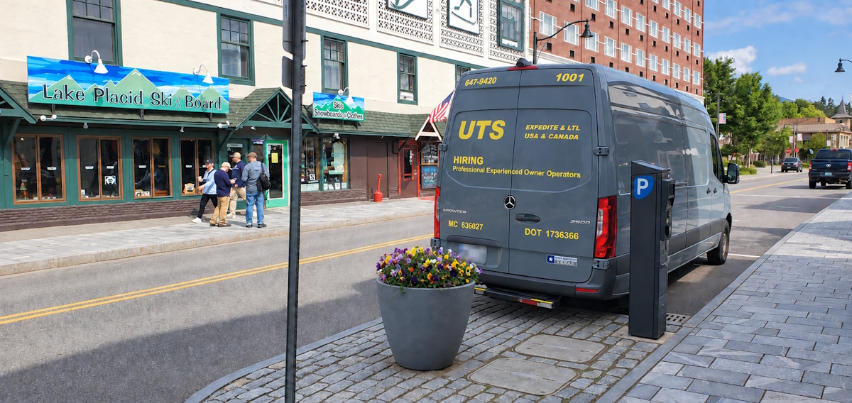 UTS transportation vehicle in Lake Placid, New York